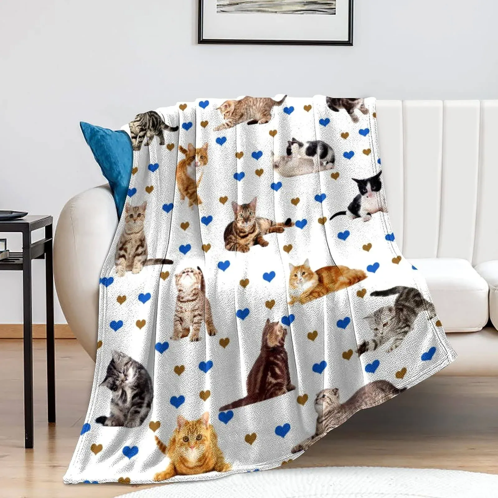 Cute Cat Blanket Super Soft Flannel Fleece Throw Blankets Kids Adults for Bedding ...