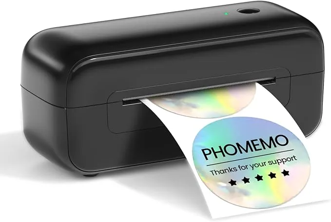 Phomemo Thermal Shipping Label Printer, 4x6 Desktop Thermal Label Printer for Shipping Packages/Small Business/Office/Home, Widely Used for Amazon, Ebay, Shopify, Etsy, UPS, FedEx - Pink (USB Only)