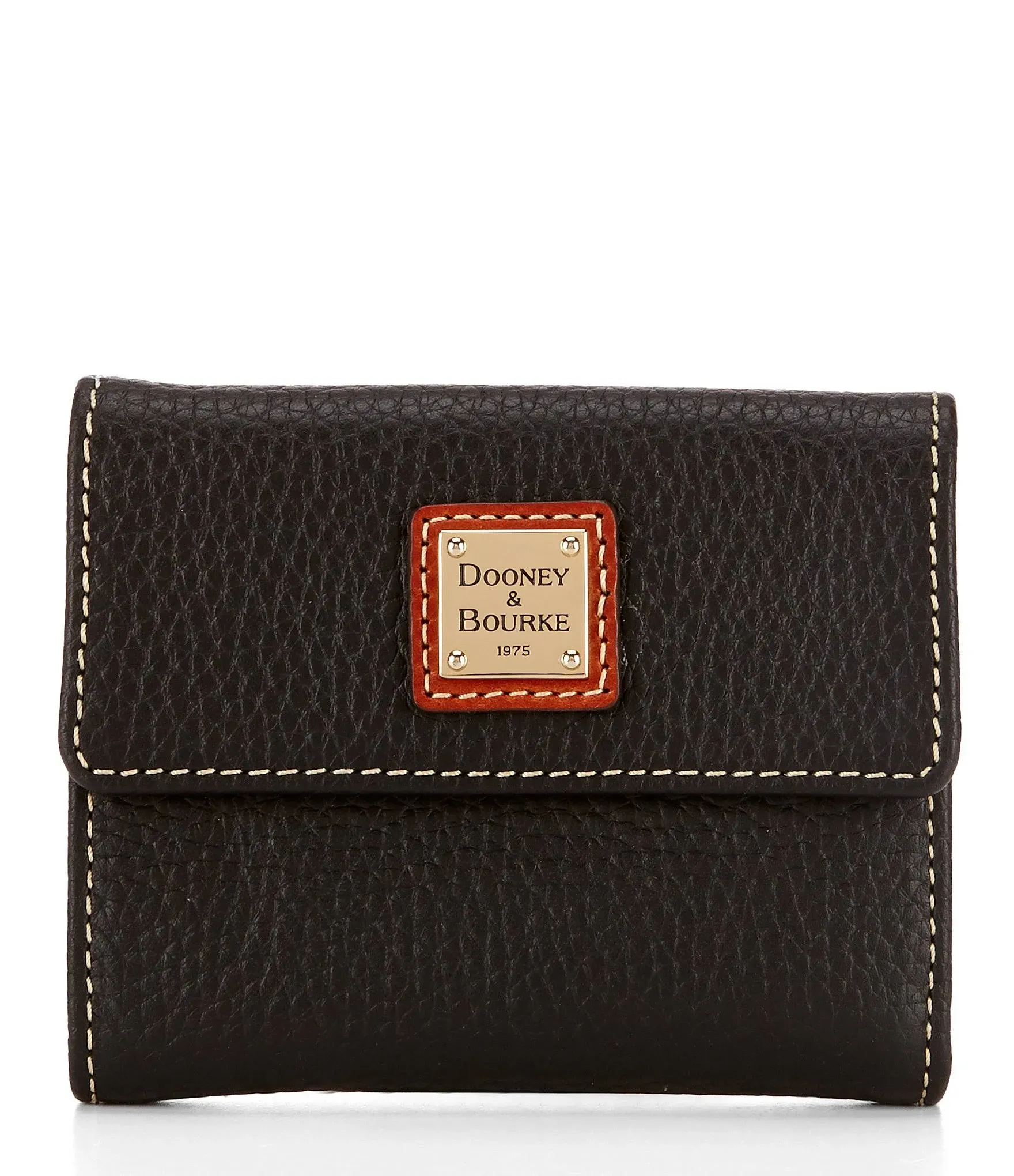 Dooney &amp; Bourke Pebble Grain Small Flap Credit Card Wallet - Black