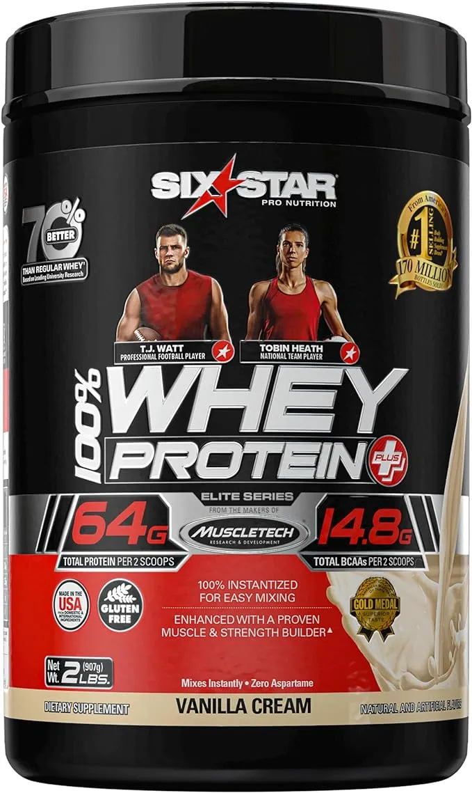 Six Star Whey Protein Powder Whey Protein Plus Whey Protein Isolate & Peptides Lean Protein Powder for Muscle Gain Muscle Builder for Men & Women Triple Chocolate, 1.8 lbs (Package Varies)