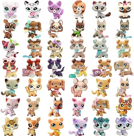 Littletoy Rare LPs Shorthair Cat LPs Collie Lot LPs Cats and Dachshund Dogs Collie Cocker Spaniel Great Dane Husky Figure Toy Lot Old LPs Figures