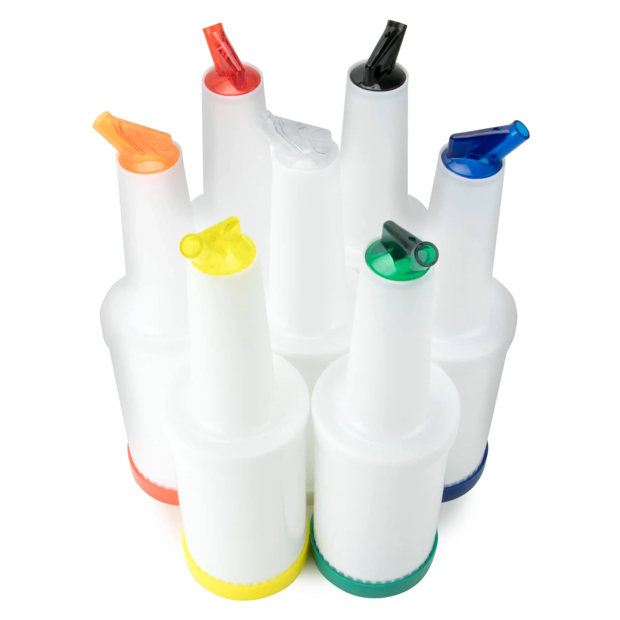 32 FL OZ. Colorful Juice Pouring Spout Bottle | Plastic Barware for Bars &amp; Ev...