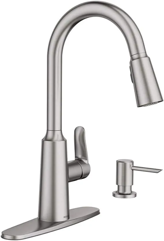 Moen Edwyn Collection Pull-Down Kitchen Faucet With Soap or Lotion Dispenser