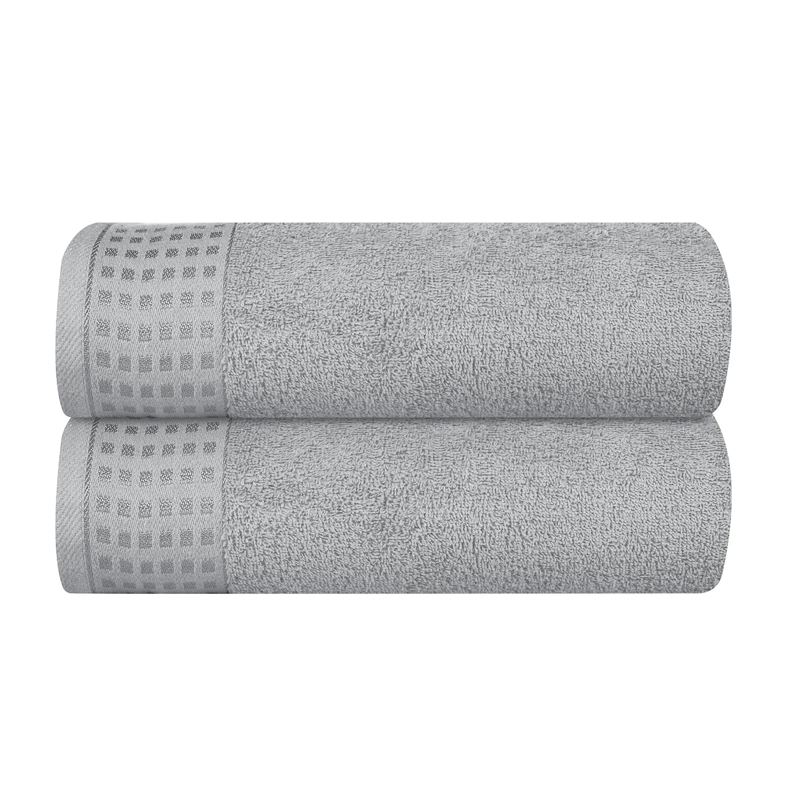 GLAMBURG 100% Cotton 2 Pack Oversized Bath Towel Set 28x55 Inches, Ultra Soft Highly Absorbant Compact Quickdry & Lightweight Large Bath Towels, Ideal for Gym Travel Camp Pool - Black