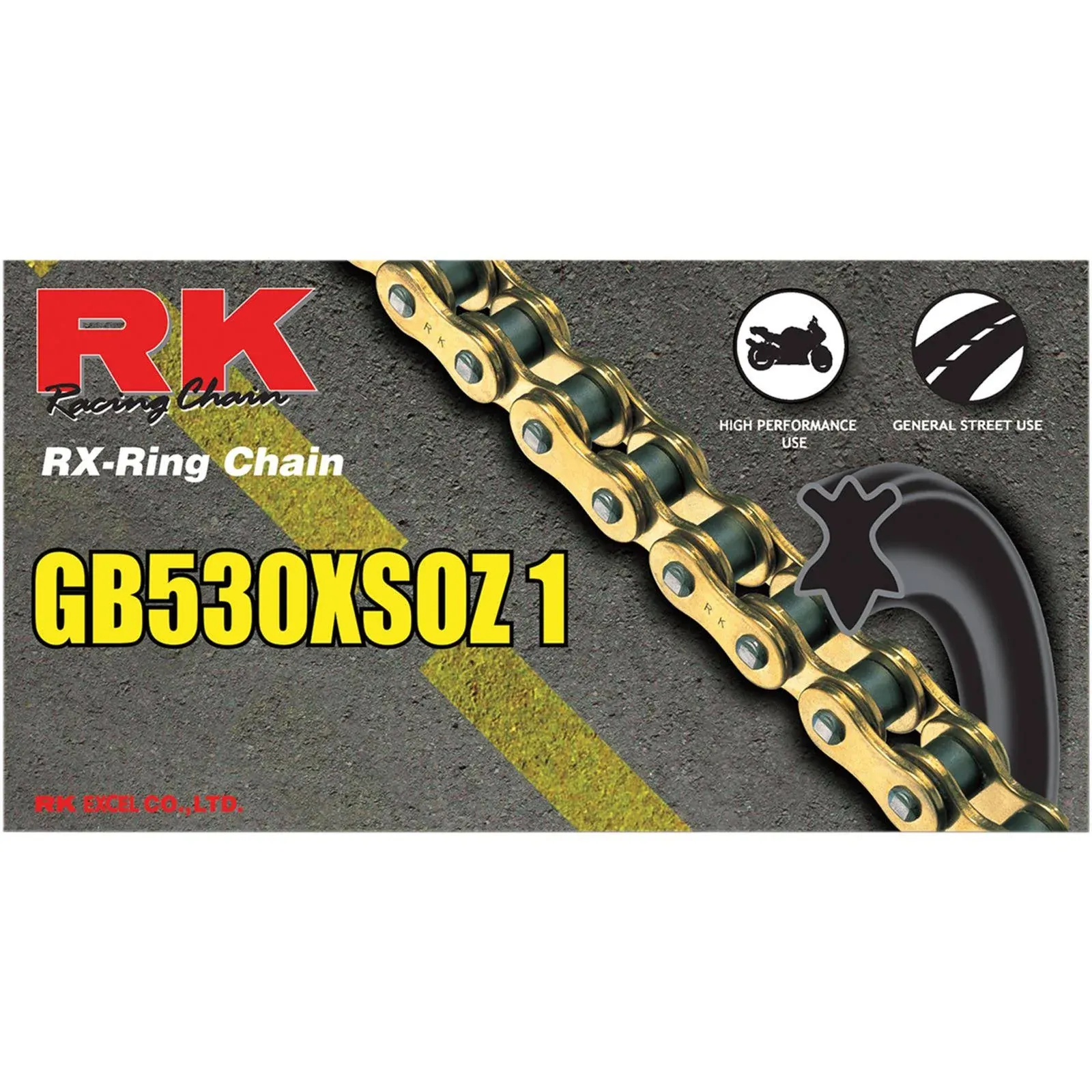 RK Racing Chain GB530XSOZ1-120 120-Links Gold X-Ring Chain with Connecting Link