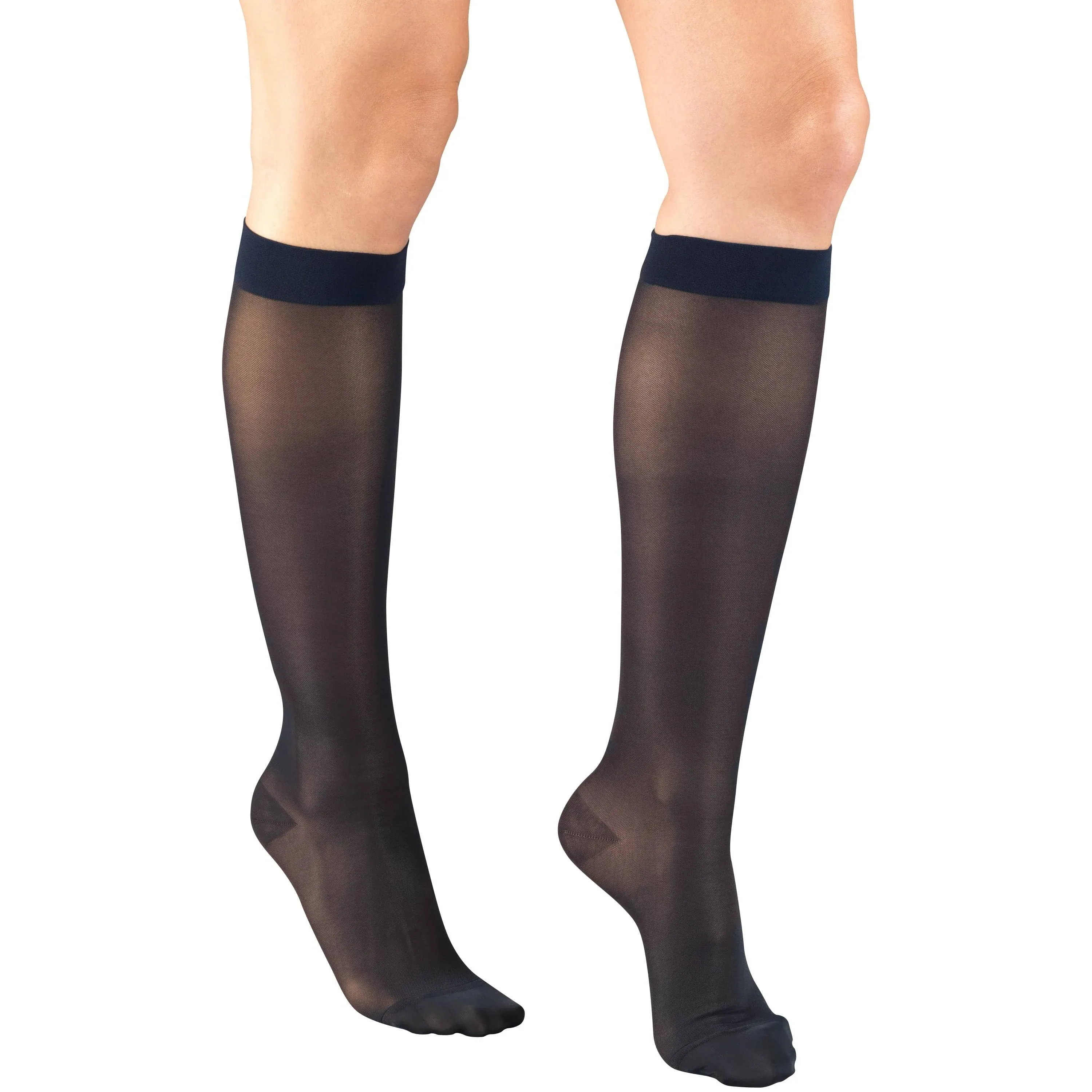 Truform Sheer Compression Stockings, 15-20 mmHg, Women's Knee High Length, 20 Denier, Nude, 3X-Large