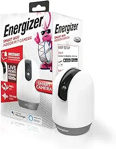 Energizer 1080p Indoor WIFI Security Camera mounting accessories power adapter