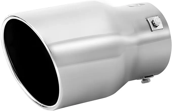 Car Muffler Tip Exhaust Pipe, Stainless Steel Chrome Effect, Fit 2.5 - 3 inch ⌀