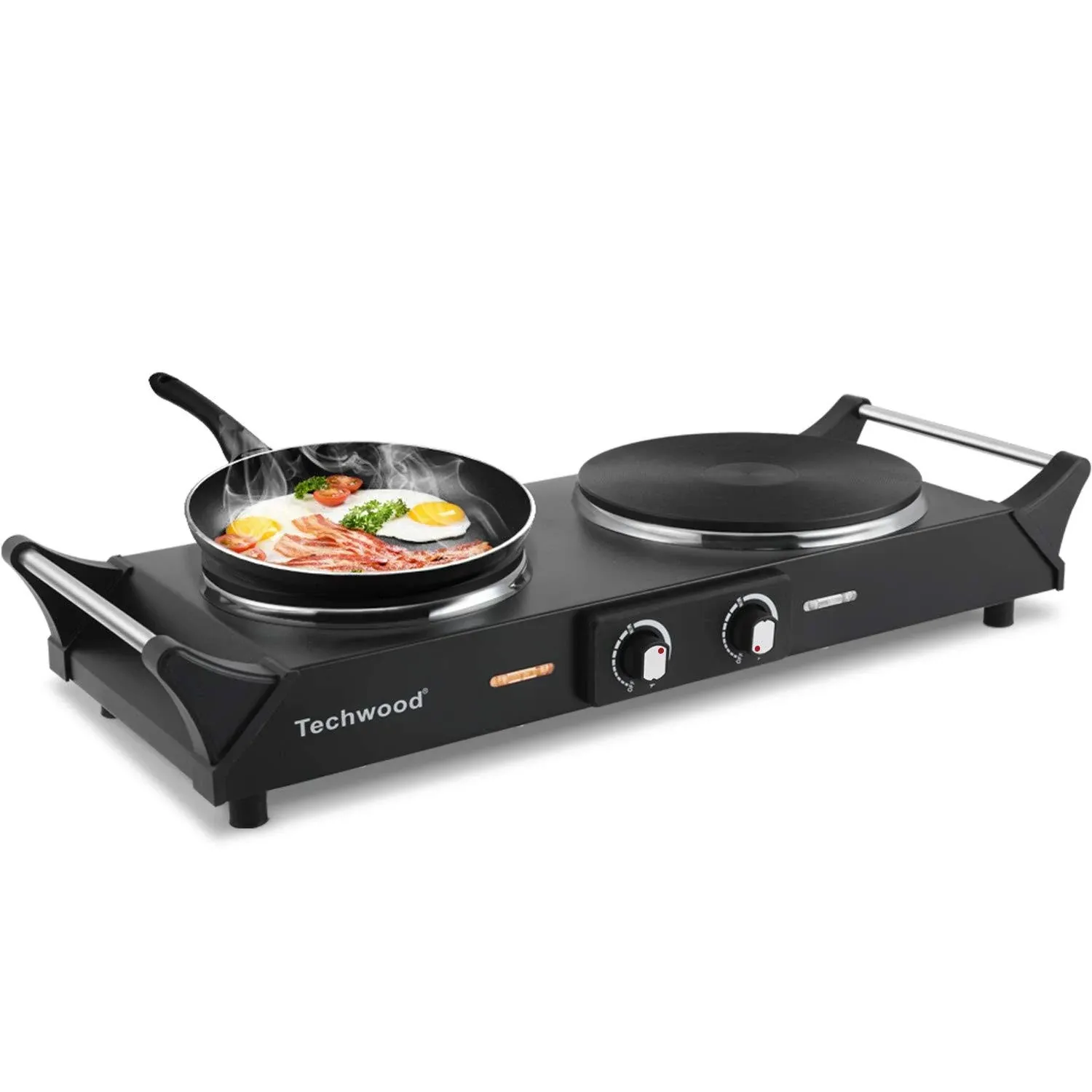 Techwood 1800W Hot Plate Portable Electric Stove Countertop Double Burner with ...