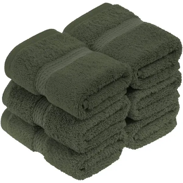 Superior 900GSM Egyptian Cotton 6-Piece Face Towel Set Forest Green