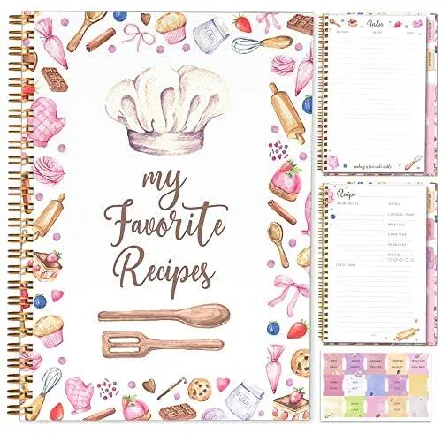 Recipe Book to Write in Your Own Recipes , 7&#034;x10&#034; Blank Recipe Book , Durable...