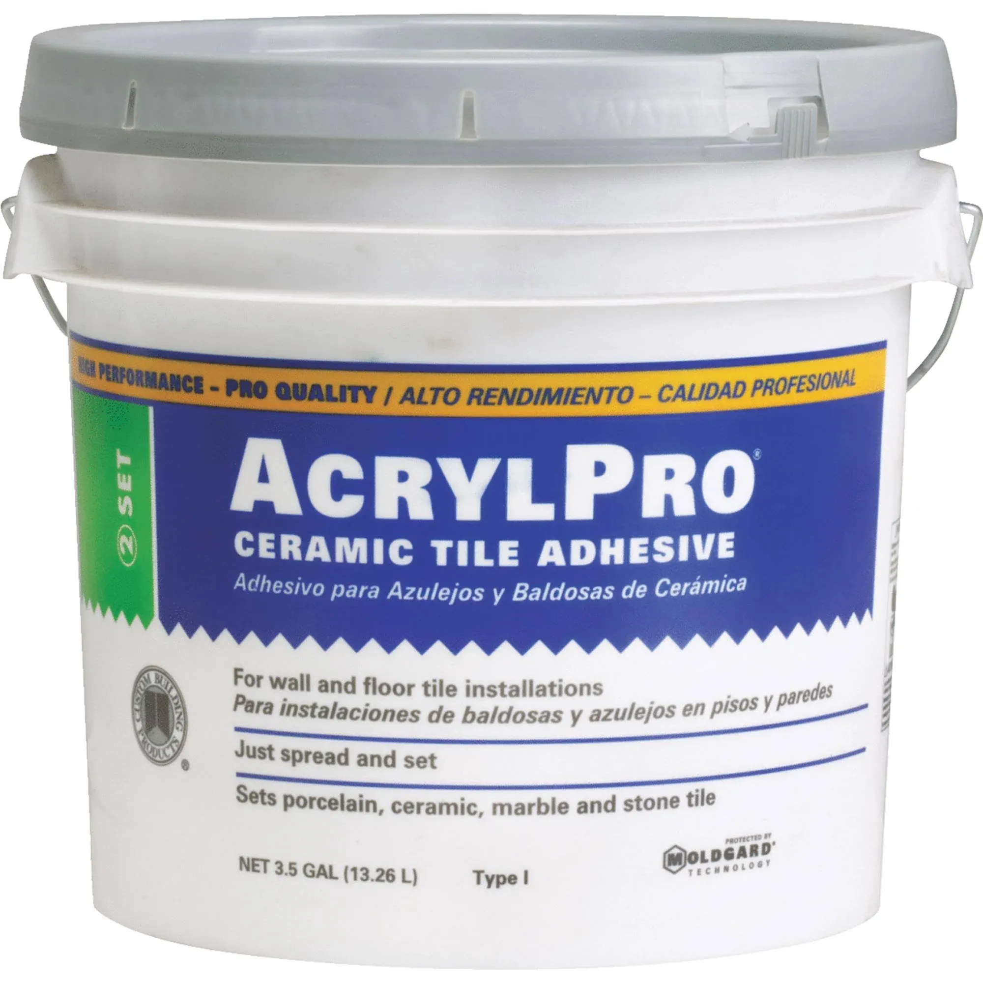 Custom Building ARL40003 AcrylPro Ceramic Tile Adhesive, 3.5 Gallon