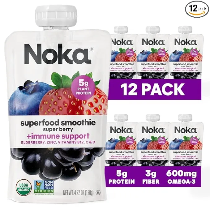 Noka Superfood Smoothie + Immunity Support Super Berry 12 Packs