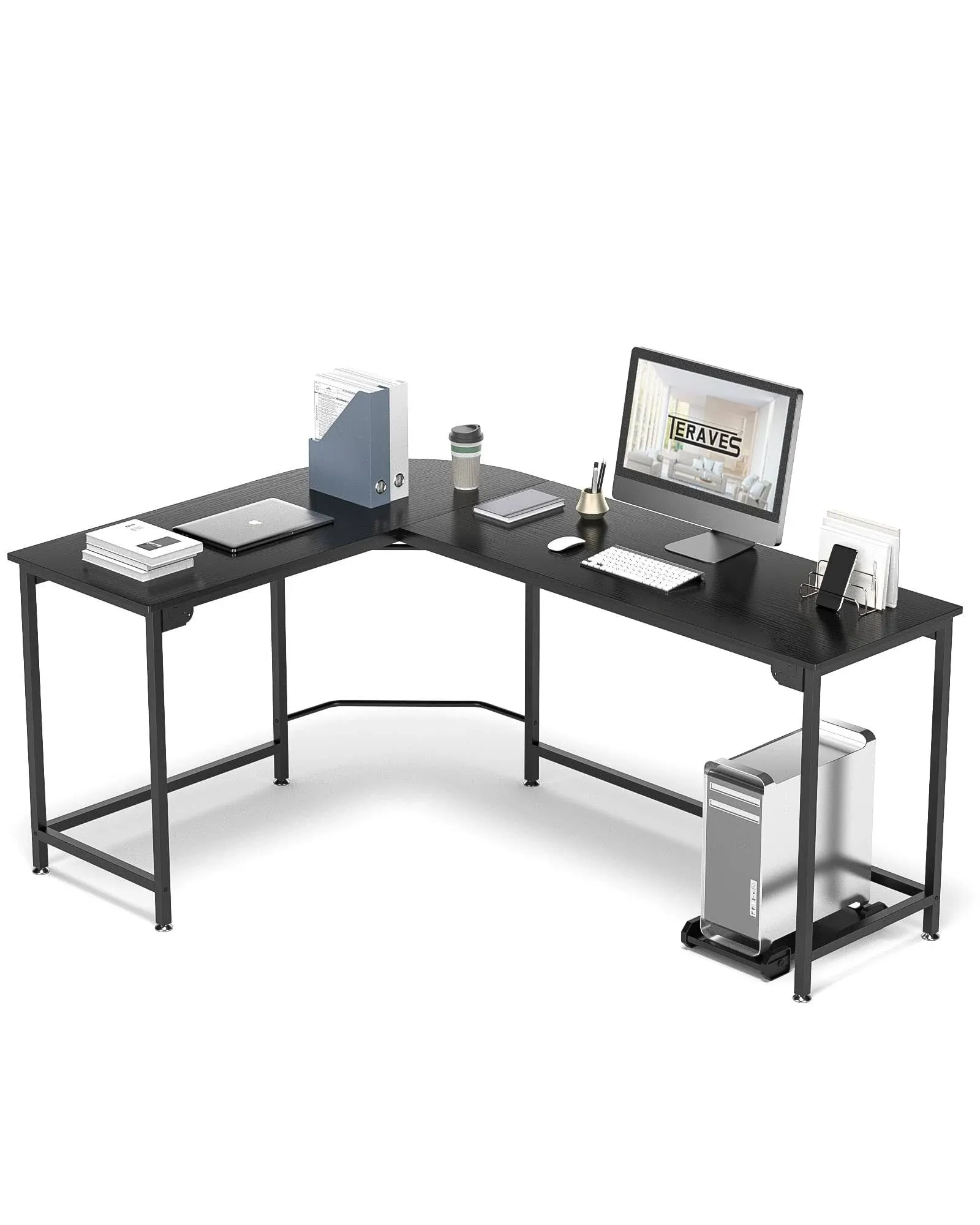 Teraves Modern L-Shaped Corner Computer Desk