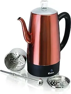 Euro Cuisine PER08 Stainless Steel Percolator, 8 cups