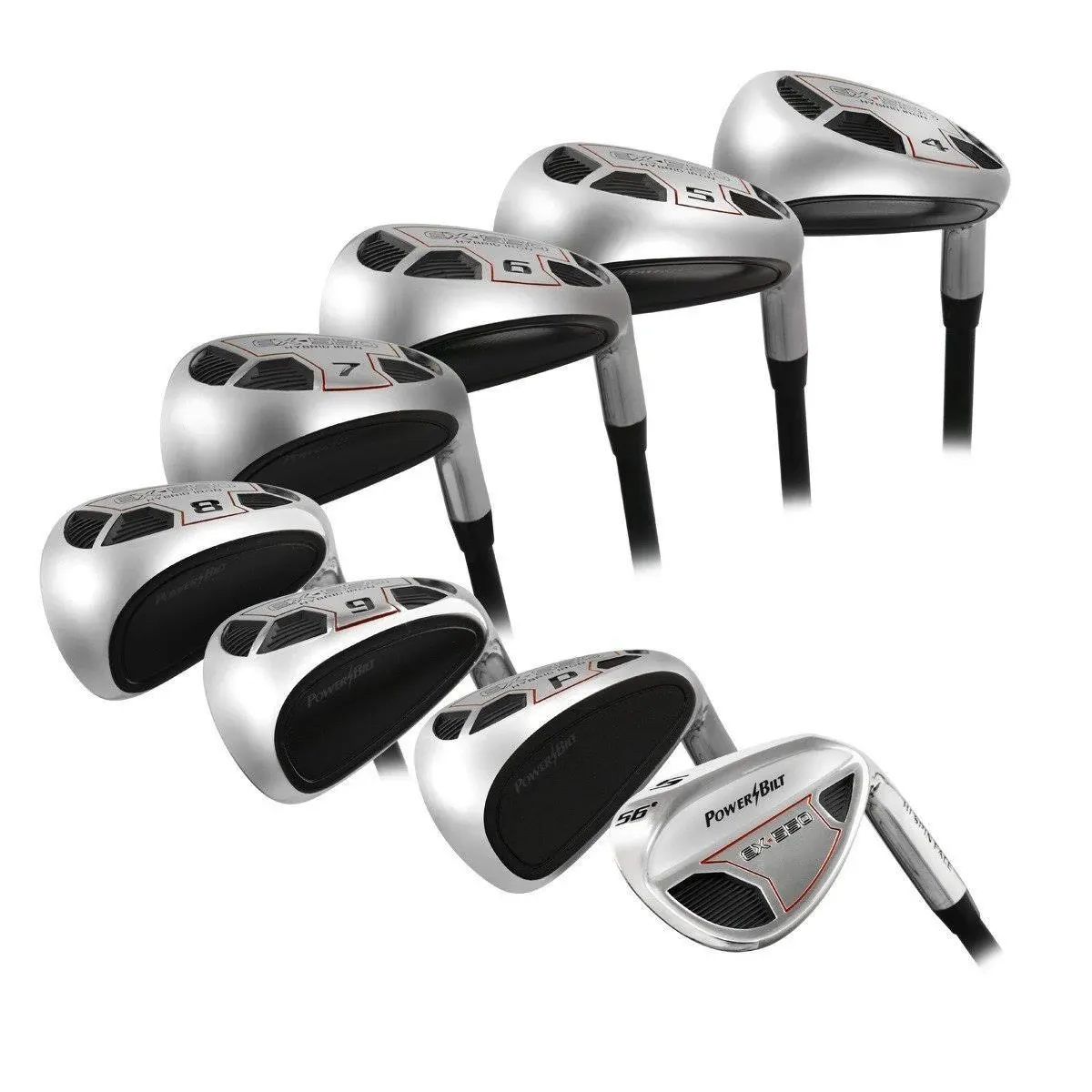 Men’s  Golf EX-550 Hybrid Iron Set, which Includes: #4, 5, 6, 7, 8, 9, PW +SW 