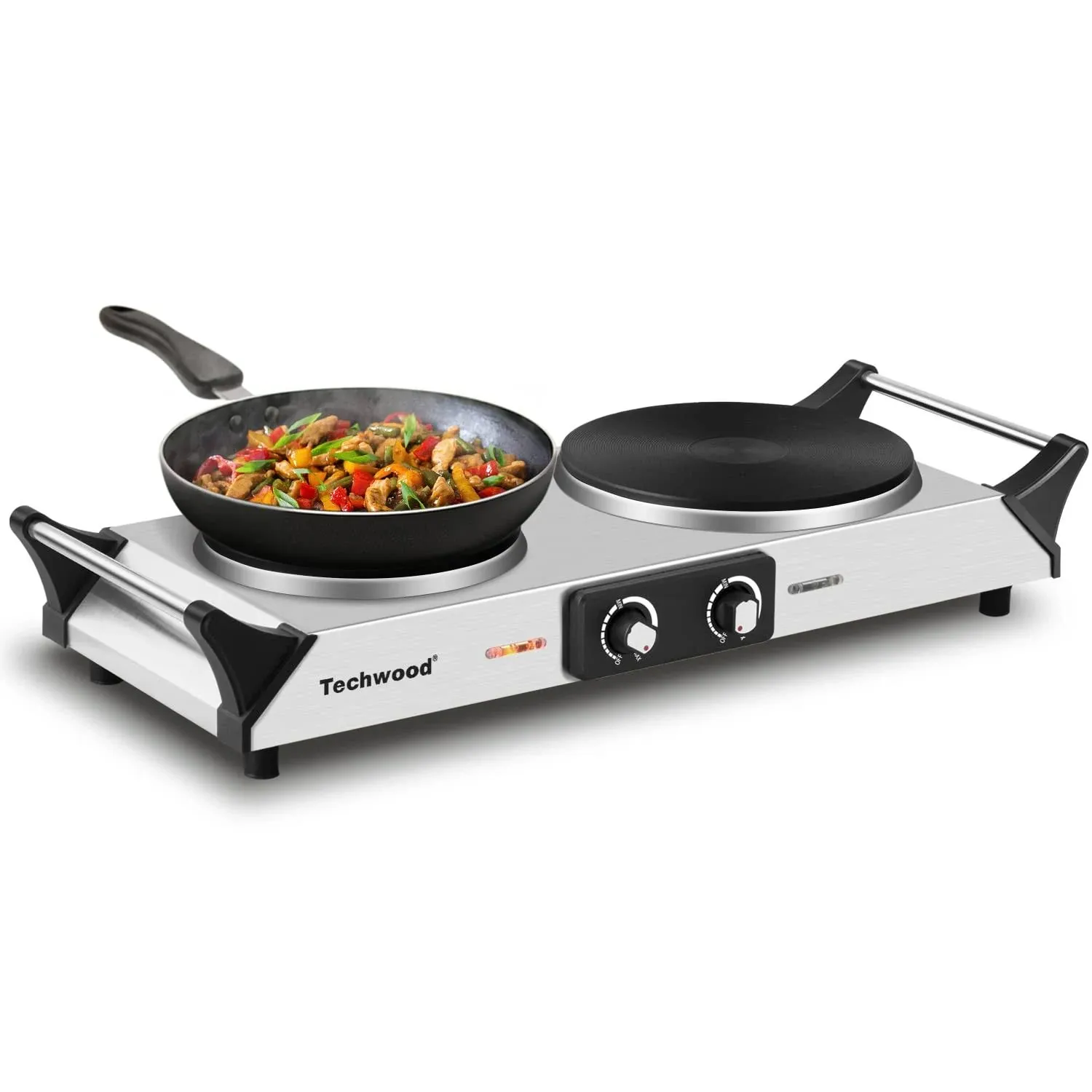 Hot Plate, Techwood Double Burner for Cooking, 1800W Countertop Electric Stoves ...