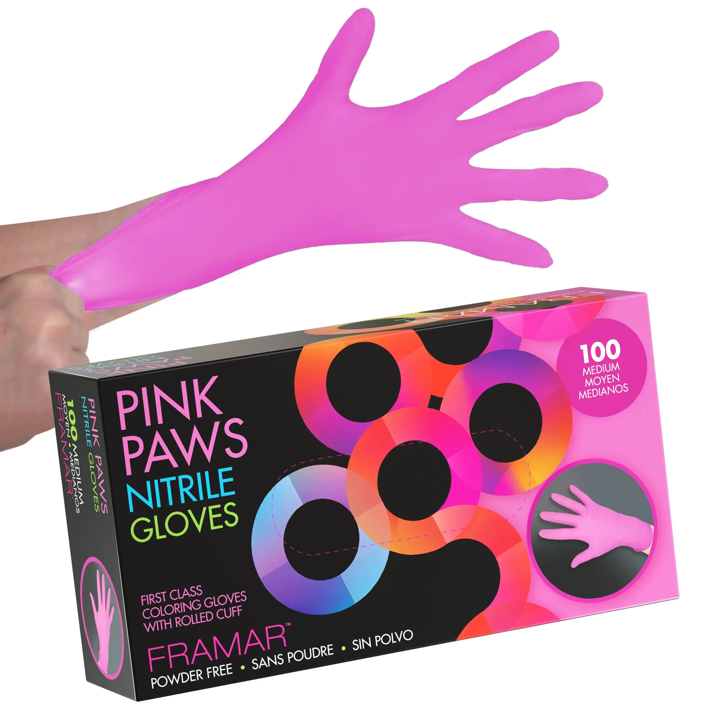 Pink Gloves Disposable Latex Free – Pink Nitrile Gloves Medium, Latex Free Gl...