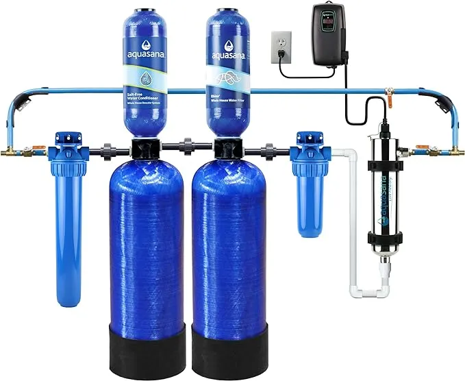 Aquasana Whole House Water Filter System - Carbon & KDF Home Water Filtration - Filters Sediment & 97% Of Chlorine - 1,000,000 Gl - EQ-1000