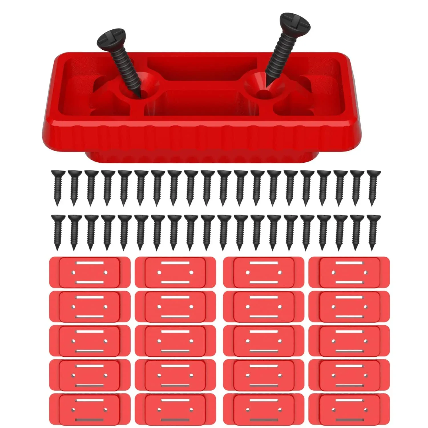 NyVoozy(20pcs-Red Feet Mounting System,Mounting Feet for Milwaukee Packout, Mounting Feet for Milwaukee Packout System