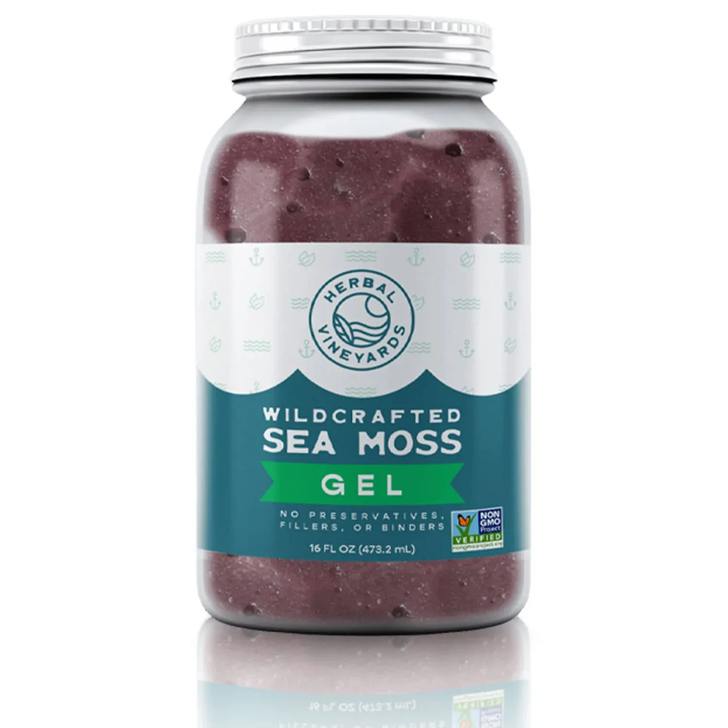 Herbal Vineyards Wildcrafted Irish Purple Sea Moss Gel - Made with Dried Seaweed & Fresh Sea Vegetables, Seamoss - Made in USA