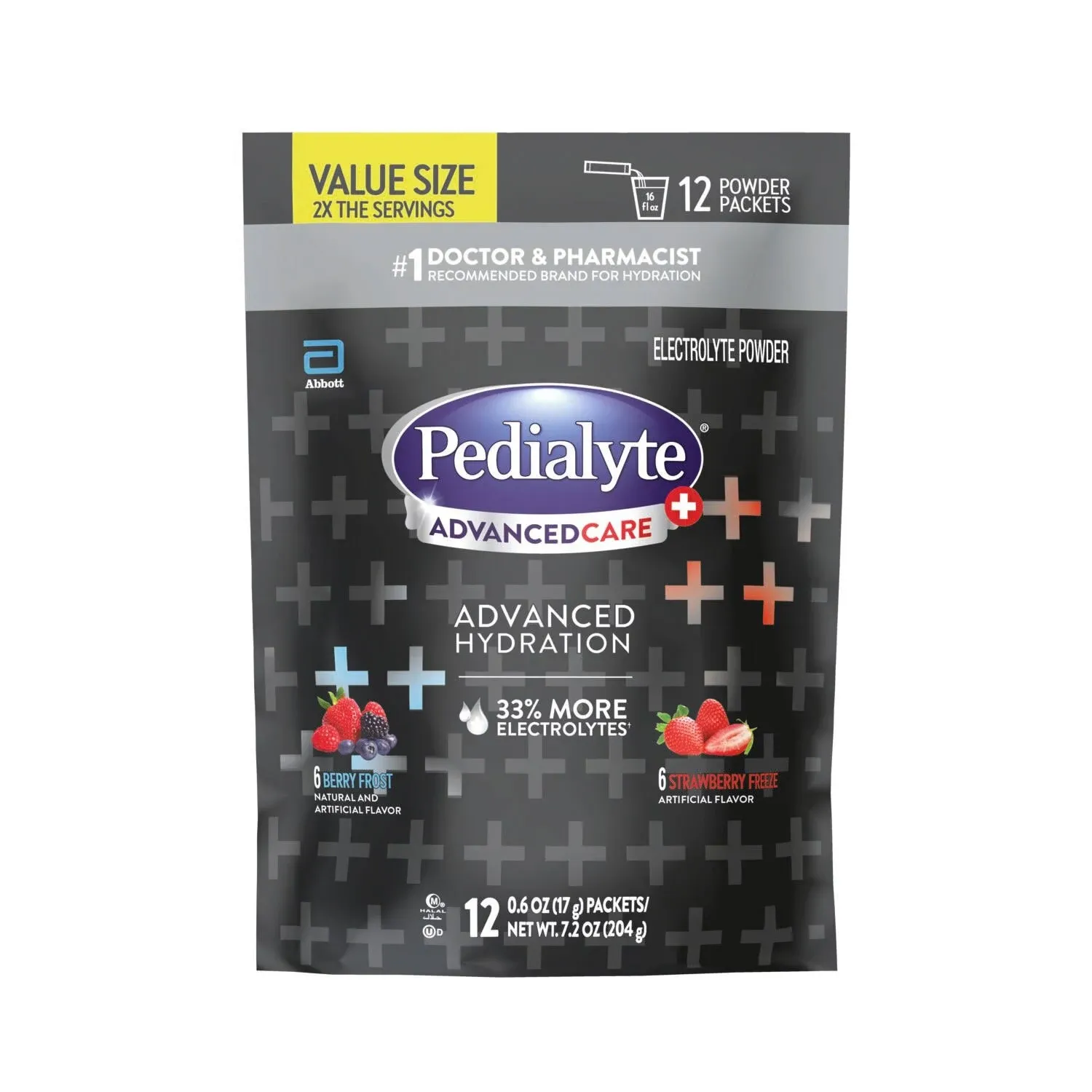 Pedialyte AdvancedCare Electrolyte Powder, Berry Frost/Strawberry Freeze, Value ...