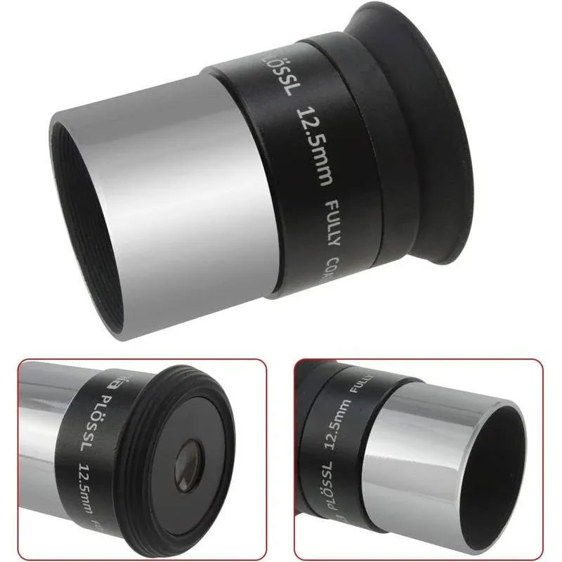 Astromania 1.25&quot; 12.5mm Plossl Telescope Eyepiece - 4-element Plossl Design - Threaded for Standard 1.25inch Astronomy Filters