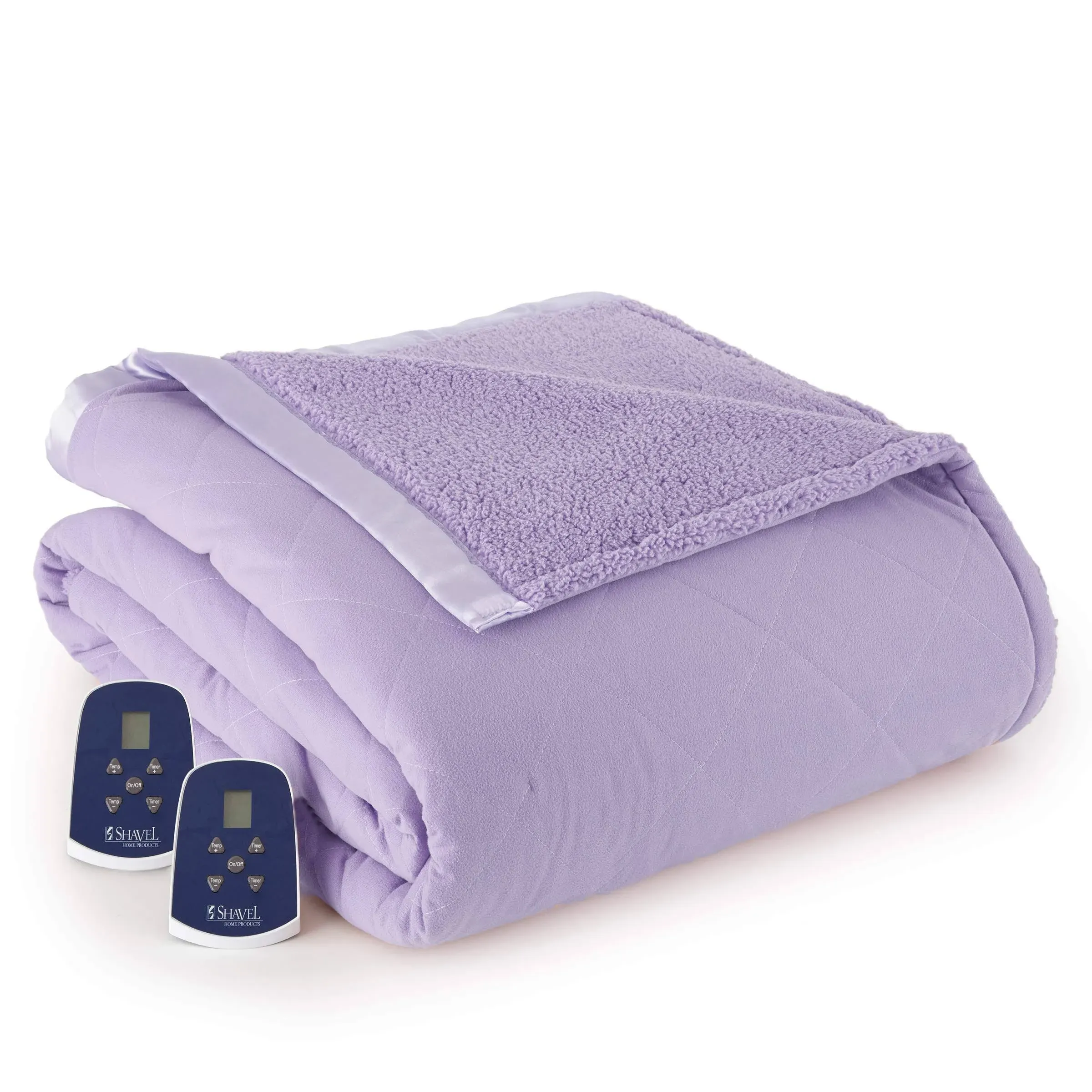 Micro Flannel Reverse to Sherpa King Electric Blanket - Amethyst