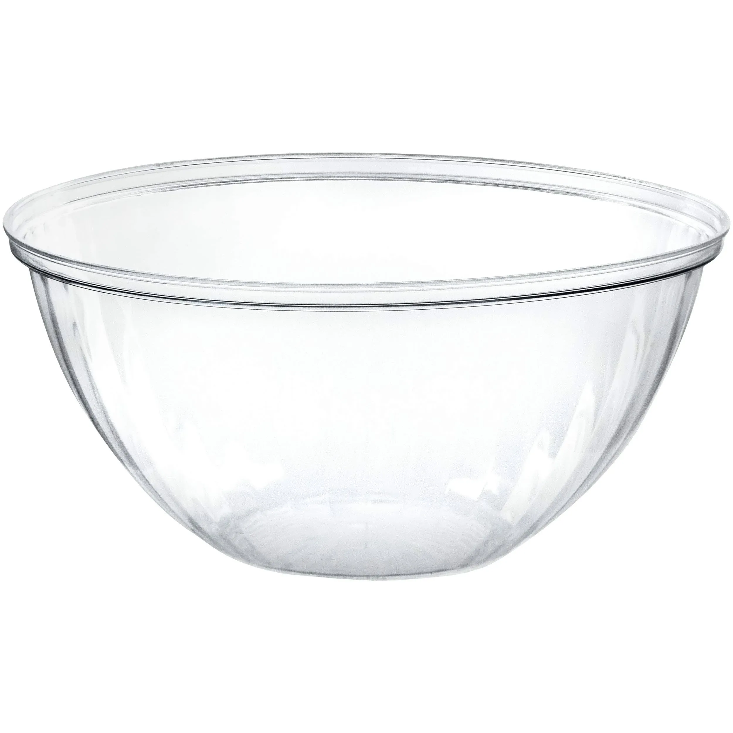 Plasticpro Disposable 150 Ounce Round Crystal Clear Plastic Serving Bowls, Party ...