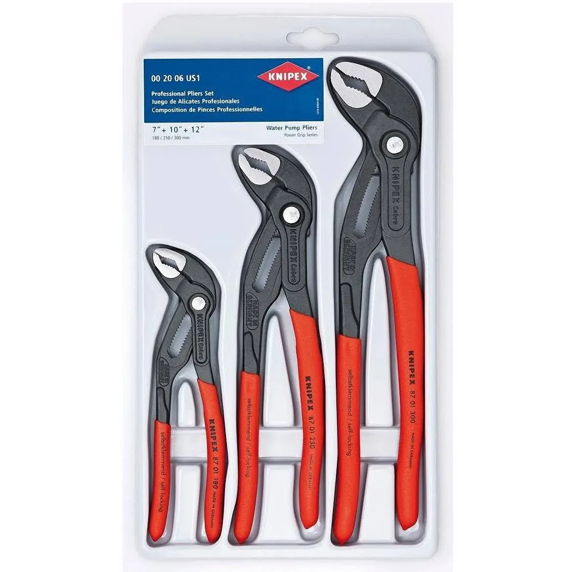 Knipex 002006US1 3 Piece Cobra Pliers Set