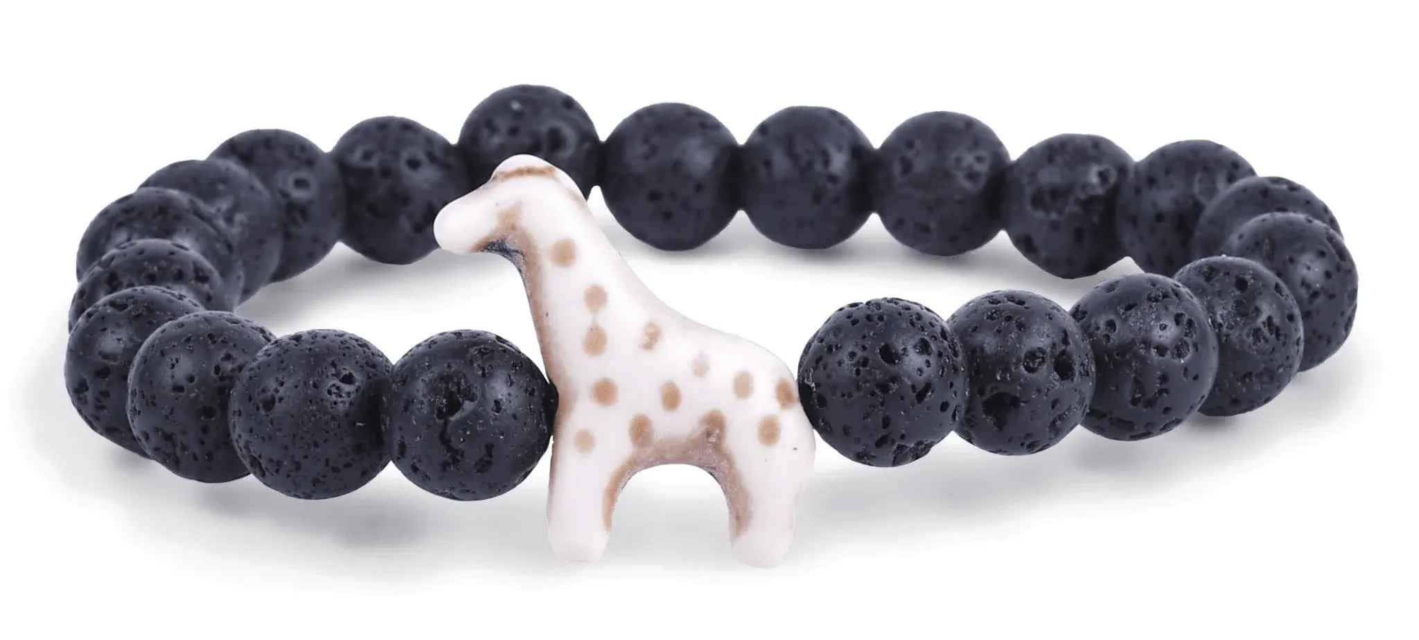 Giraffe Tracking Bracelet | Lava Stone