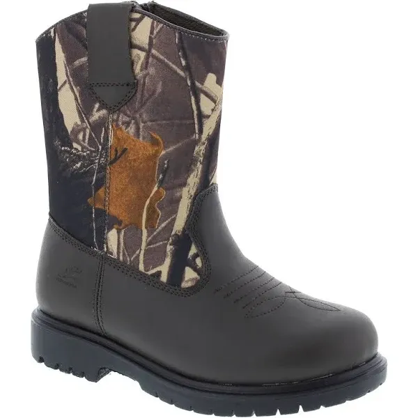 Deer Stags Boys' Tour Brown Smooth Camouflage Water Resistant Boots, Brown, 7