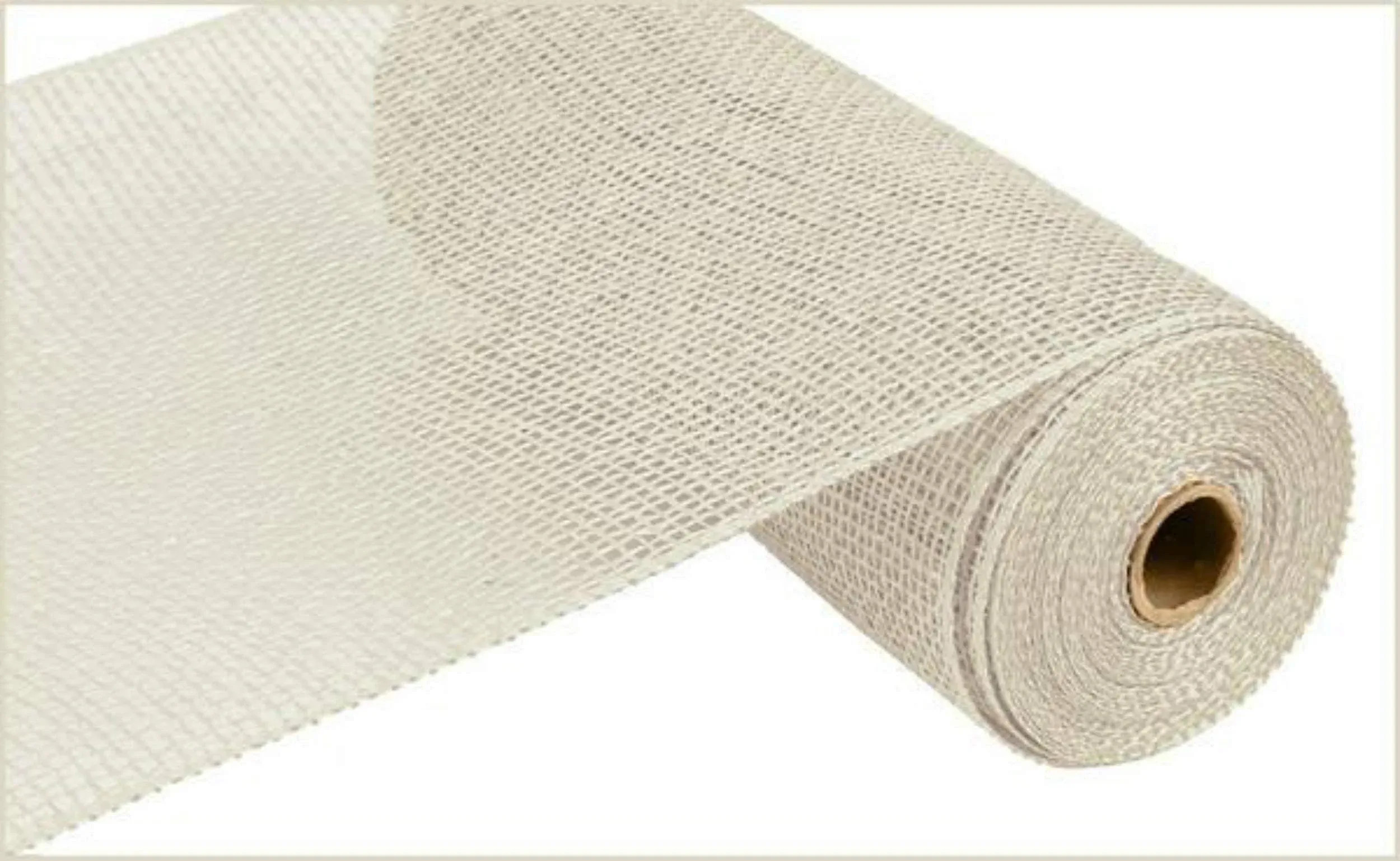 10 inch Cream Poly Burlap Mesh