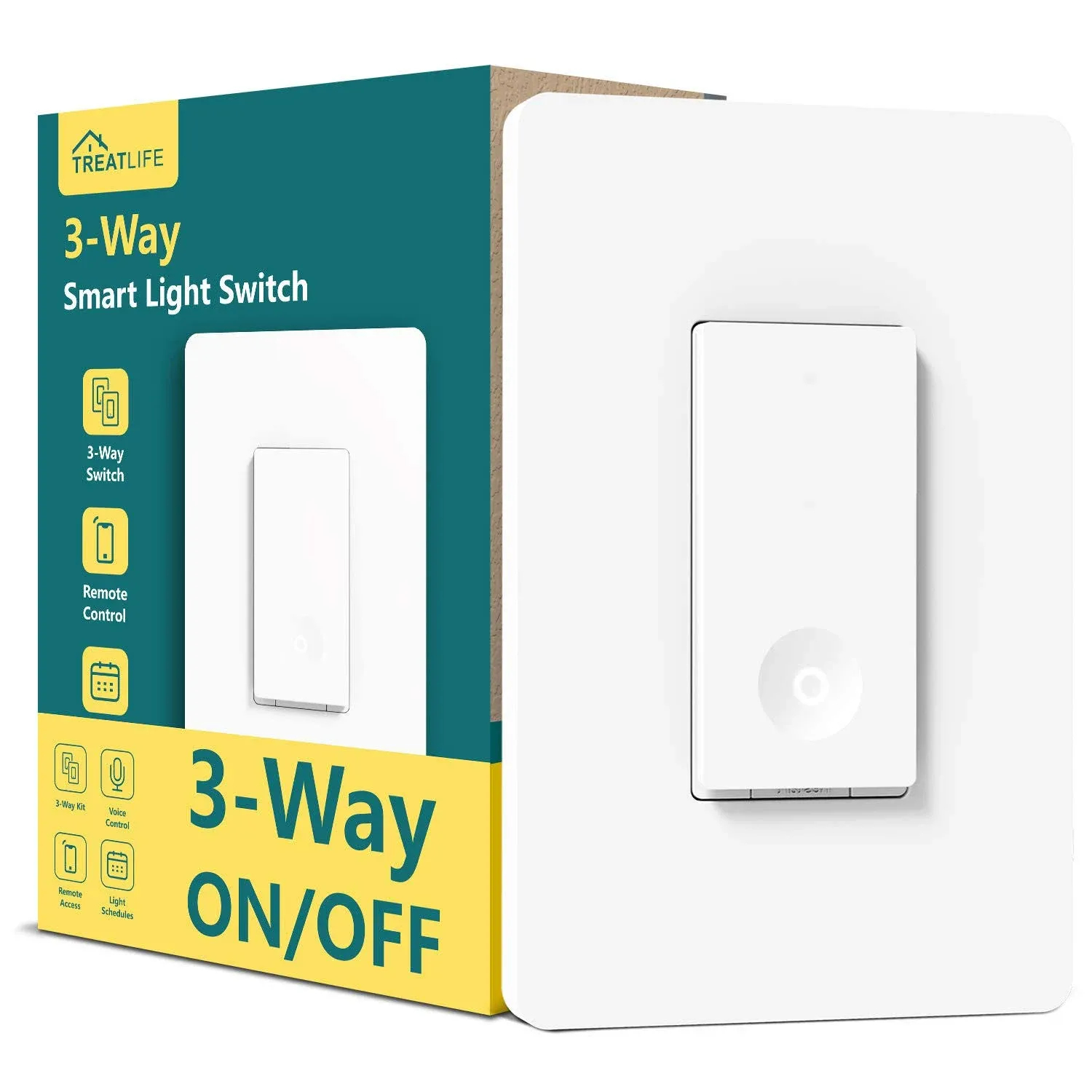 3-Way Smart Light Switch,Neutral Wire Required,Treatlife WiFi Light Switch 3-Way