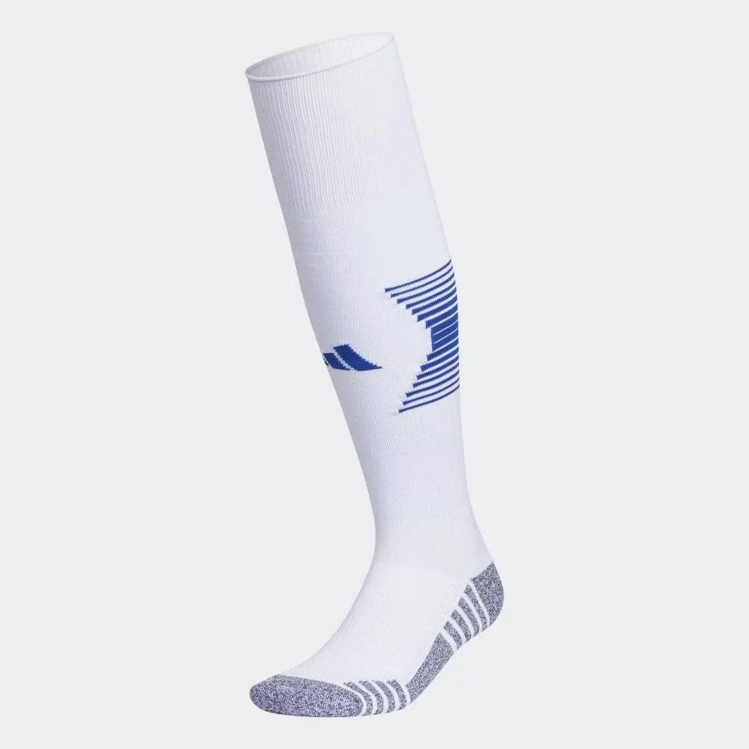 Adidas Team Speed 4 Soccer OTC Socks, White/Team Royal Blue / M