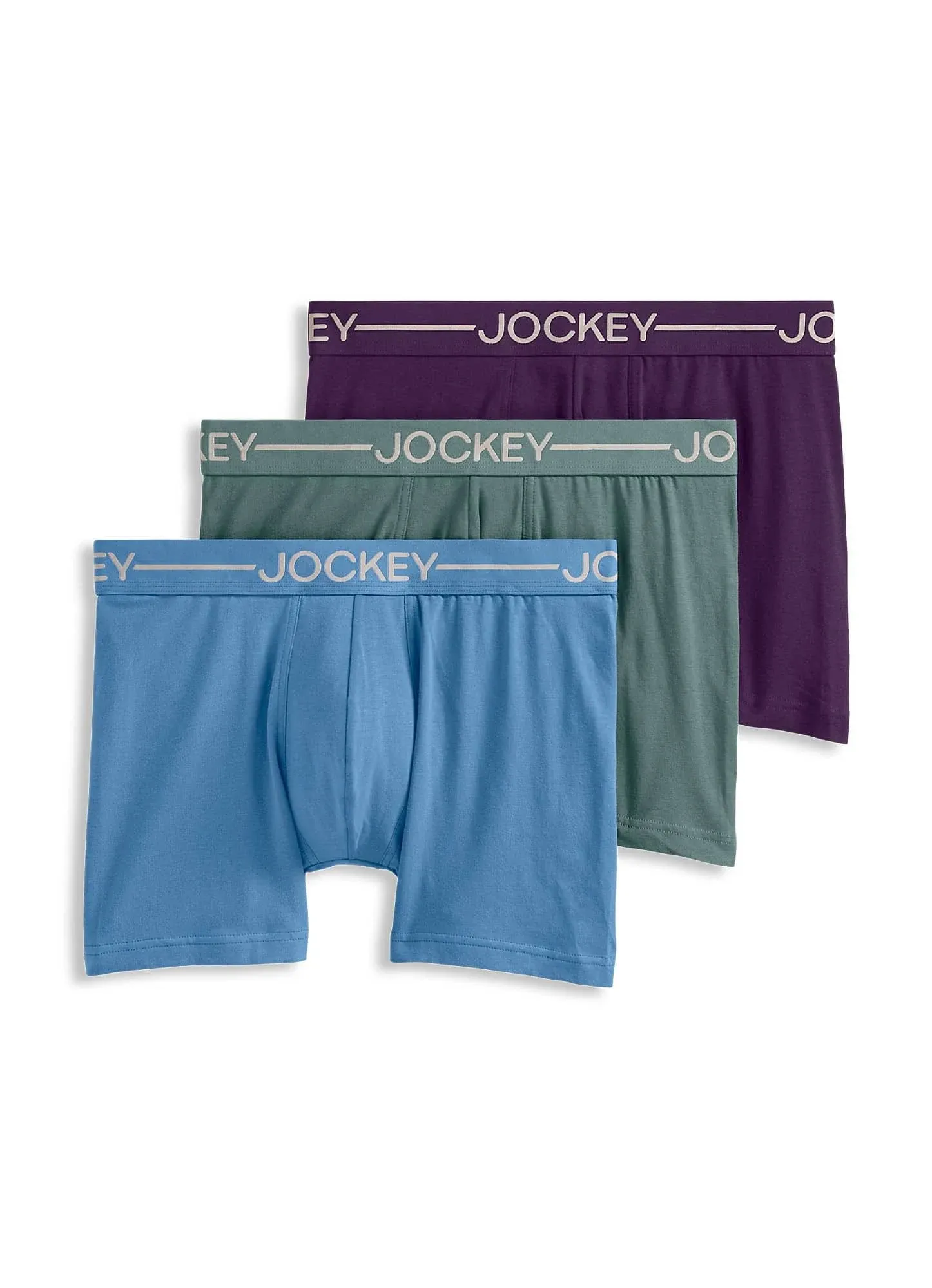 Jockey Men's Underwear Organic Cotton Stretch 4" Trunk - 3 Pack