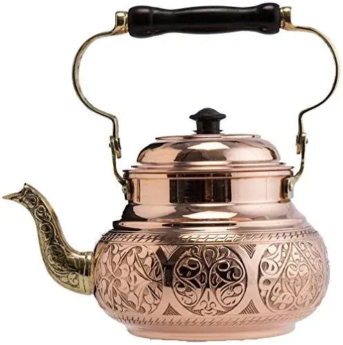 DEMMEX 2017 Hammered Copper Tea Pot Kettle Stovetop Teapot, 1....