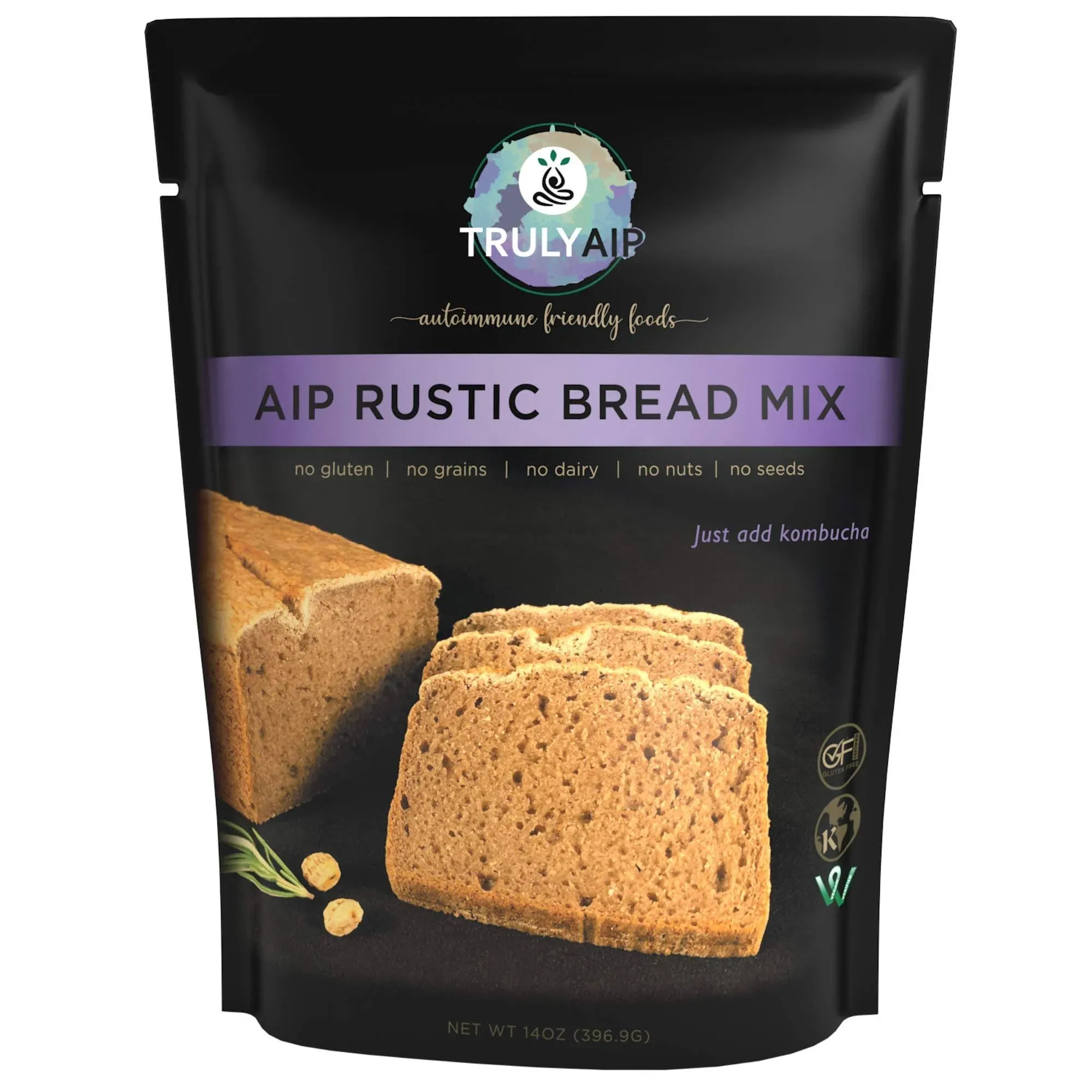 Truly AIP Rustic Bread Mix – Makes 1 loaf, 2 pizza crusts, waffles, pancakes – Gluten Free - Autoimmune Protocol, Paleo Approved, Whole 30 & Vegan Friendly – 14 oz. package