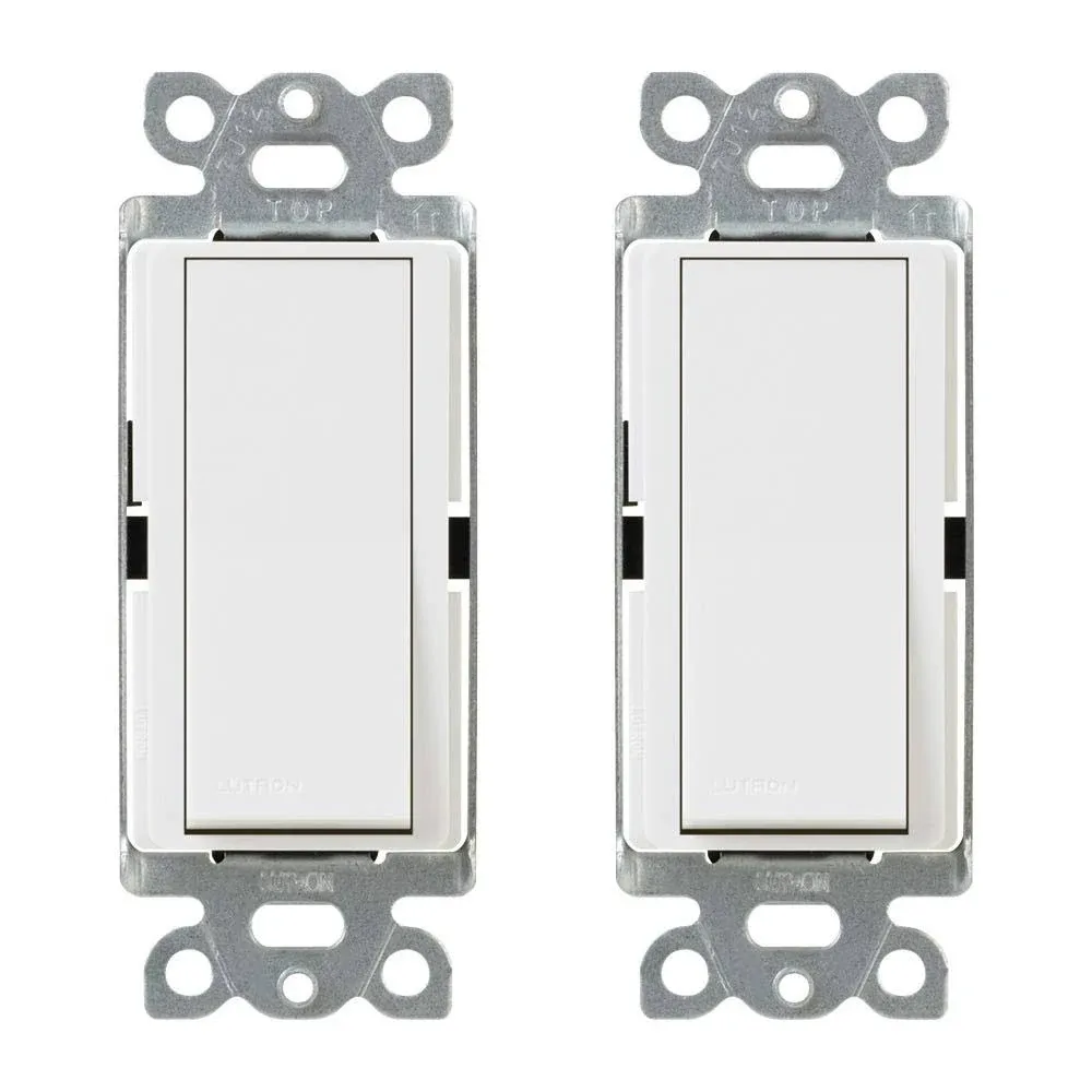 Lutron MAIN-66600 (6 Pack) White Claro On/Off Switch 15-Amp, Single-Pole | CA-1PS-WH, 6 Count