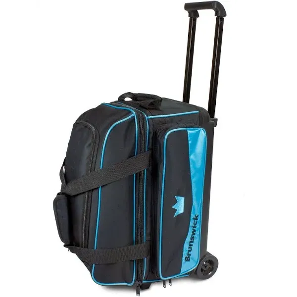 Brunswick Zone 2 Ball Roller Bowling Bag Color Black/Sky Blue