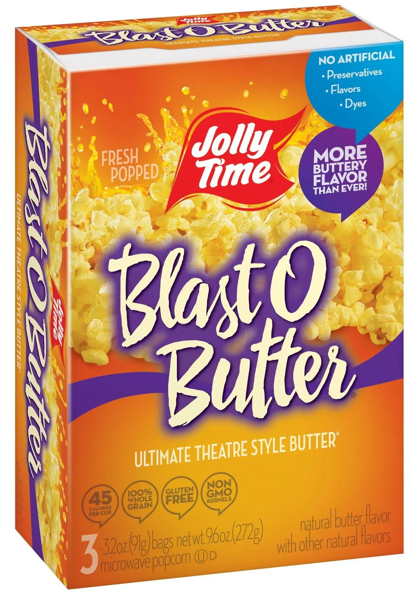 Jolly Time Blast O Butter Ultimate Theatre Style Butter Microwave Popcorn 3 ct