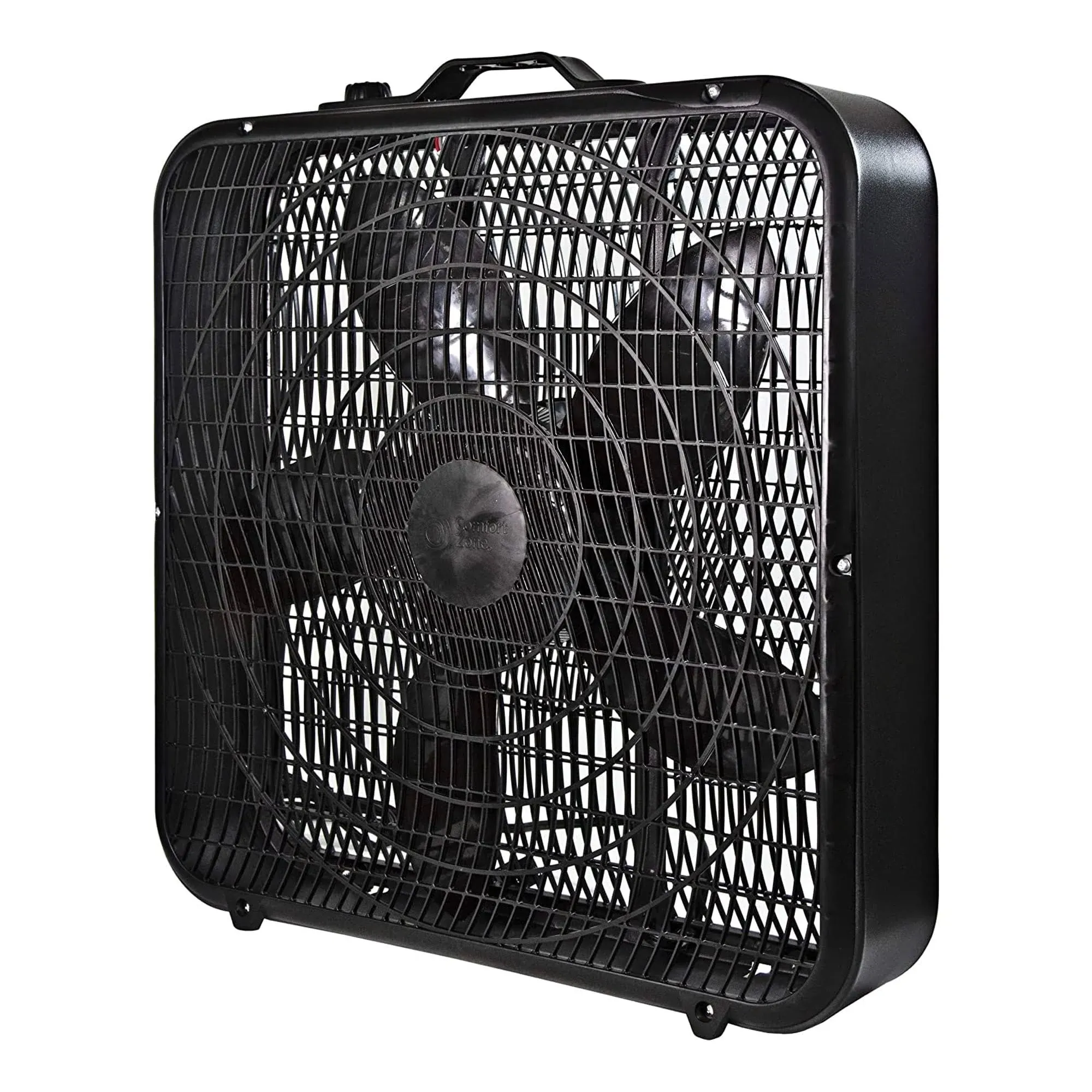 Comfort Zone 20-inch Black 3-Speed Box Fan