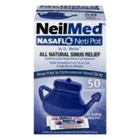 NeilMed NasaFlo Unbreakable Neti Pot with 50 Premixed Packets