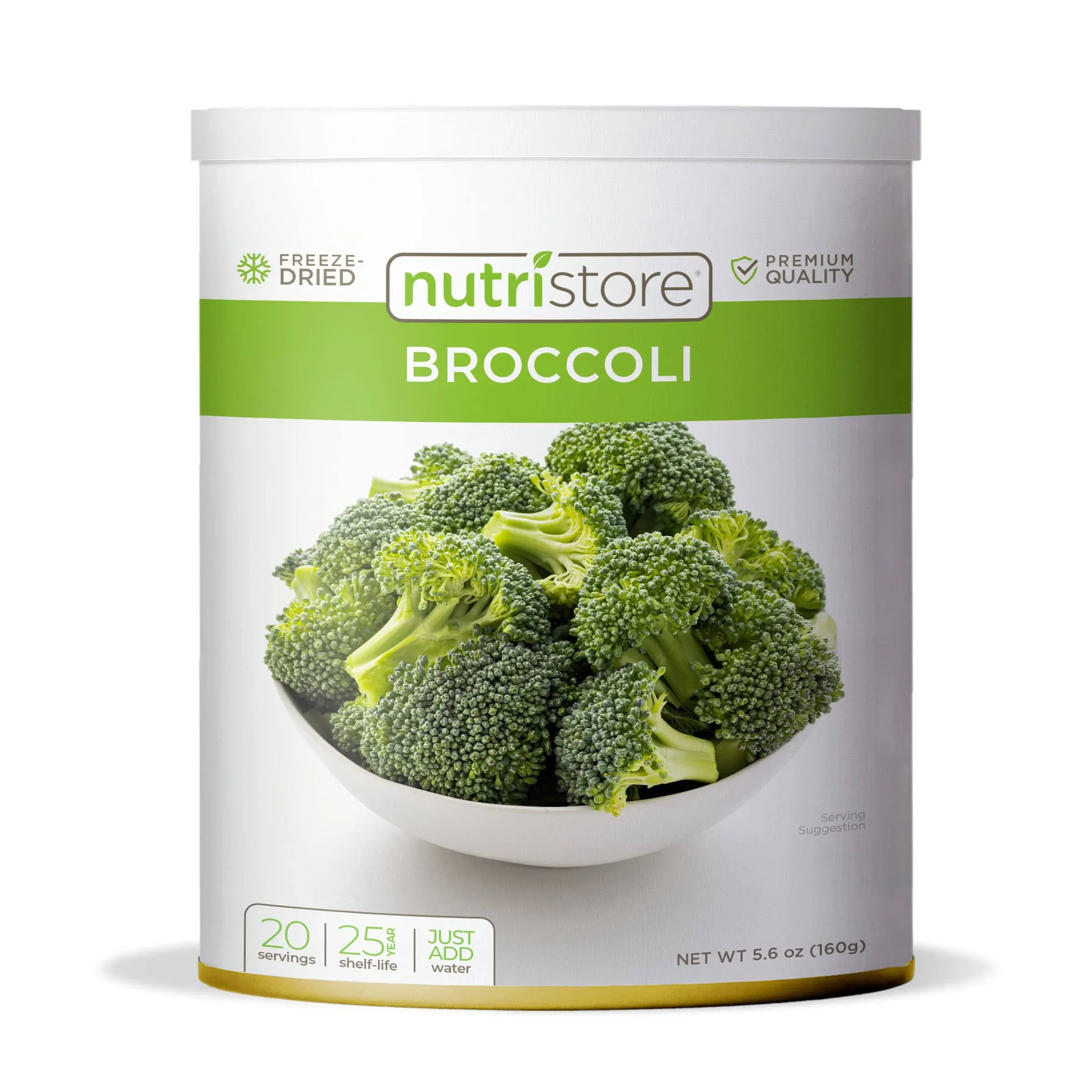 Nutristore Freeze-Dried Broccoli Emergency Long Storage Survival Food w/160g/Can