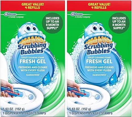 Scrubbing Bubbles Fresh Gel Toilet Cleaning Stamp Rainshower