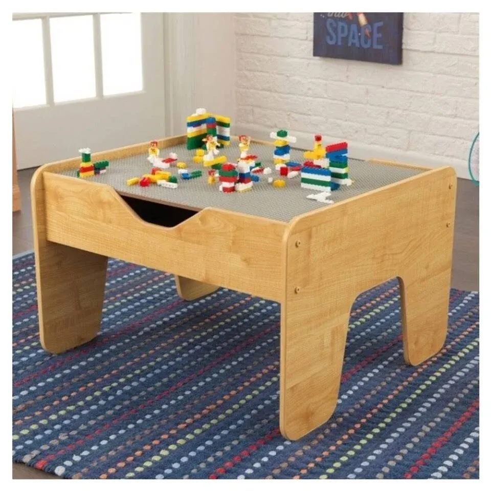 KidKraft 2-in-1 Activity Table with Board, Gray/Natural