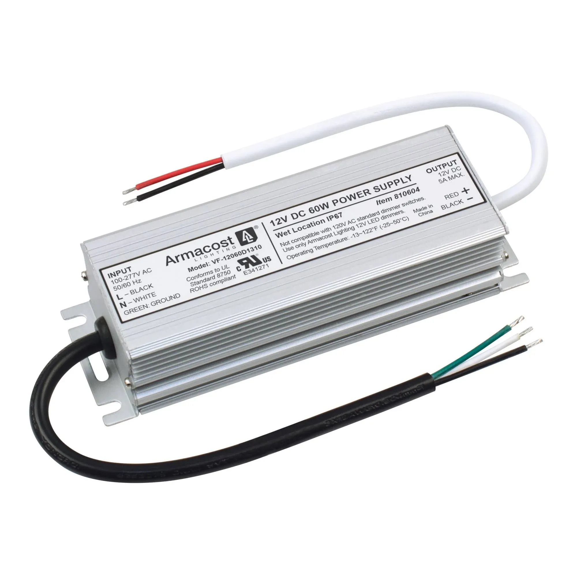 Armacost Lighting 60 Watt Standard Wet Location LED Driver 12V DC 810604