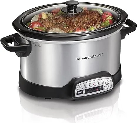 Hamilton Beach - 4-Quart Slow Cooker - silver