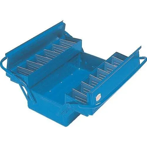 TRUSCO GL-470-B 2-Tier Tool Box, 18.6 x 8.7 x 11.4 inches (472 x 220 x 289 cm), Blue