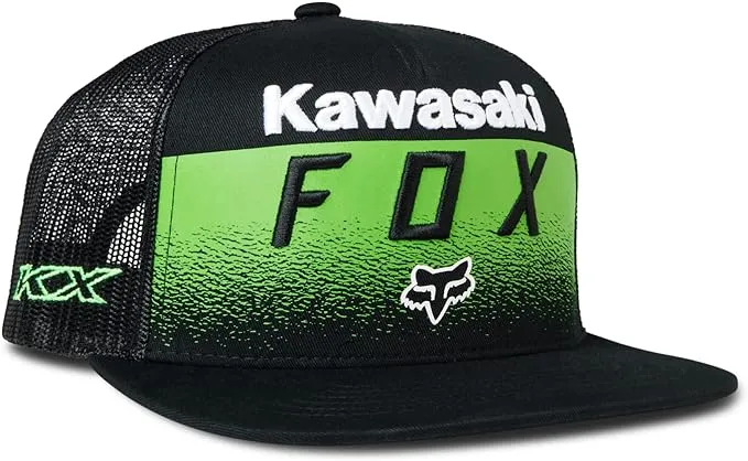 Fox Racing Kawasaki Snapback Hat Baseball Cap Flat Bill Comfortable Adjustable